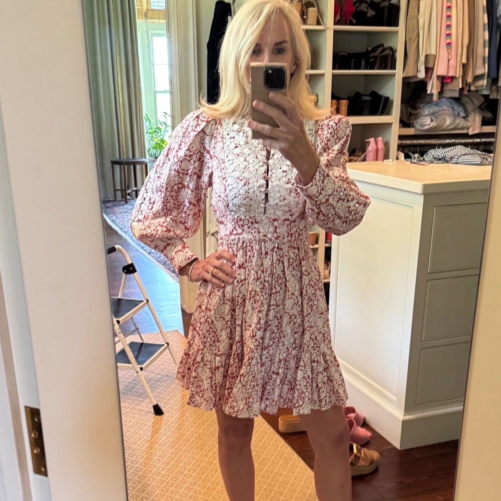NWT O.P.T Elegant Pink Floral Women's Dress with pockets!